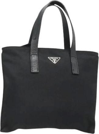 Prada Pre-owned Tote Bags, female, Black, Size: ONE SIZE Pre-owned Vintage Nylon Hand Bag