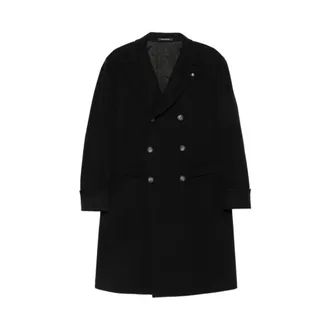Tagliatore Double-Breasted Coats, male, Black, Size: M C-Rupert Coat
