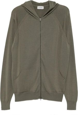 John Smedley Felpa Smed in maglia con cappuccio - Verde
