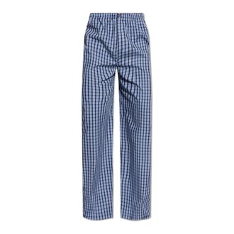 VETEMENTS Wide Trousers, male, Blue, Size: XL Plaid Trousers