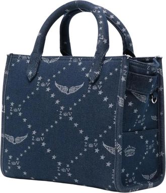 Zadig&Voltaire Angel Tote XS Denim Monogram - - Bags - Uomo - Blu - ONE SIZE