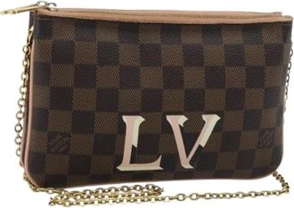 Louis Vuitton Pre-owned Damier Ebene Schoudertas - Dames - Vintage Schoudertas - Bruin - ONE Size - Vintage