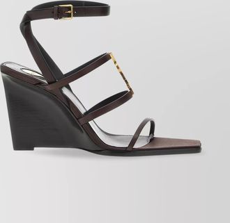 Saint Laurent leather wedge sandals