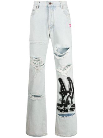 Off-white Jeans con stampa - Blu