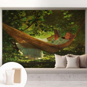 Tulup Carta Da Parati Non Tessuto - Decorazione Da Muro - Traspirante - Con Motivo - Per Camera Da Letto Cucina Rilassarsi Su Unamaca 208x146 Cm