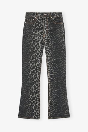 Ganni Blue Grey Leopard Betzy Jeans - Size 24 Organic Cotton