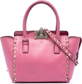 Valentino Pre-owned Valentino Mini Leather Rockstud Double Handle Tote Ladies 6P483UB673SZBQQI