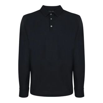 Zanone Polo Shirts, male, Blue, 2XL, Long Sleeves Polo