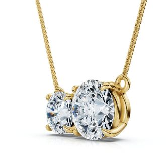 Pompeii3 1 1/2Ct Rounds Toi et Moi Diamond Pendant 14k Gold or Pt Lab Grown Size: 1/3 Wide