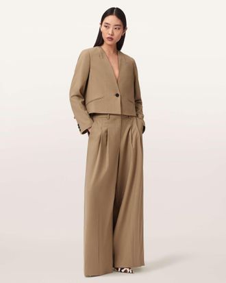 AllSaints Poppy Single Breasted Pleated Blazer