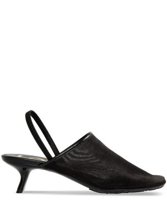 Loewe Mules Petal con cinturino posteriore 45mm - Nero
