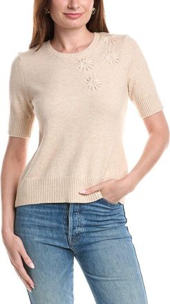 T Tahari Floral Applique Sweater