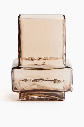 H&M Glasvase mit Struktur - Beige