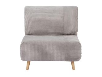 VENTE-UNIQUE.COM Sill&oacute;n cama terciopelo gris claro