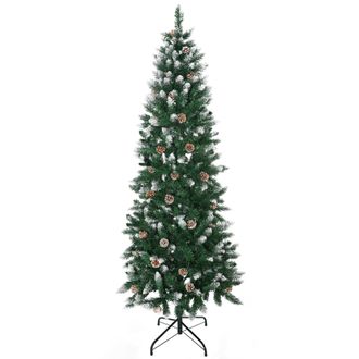 HOMCOM Rbol De Navidad Artificial De Nieve 180 Cm Con 508 Ramas Realistas 49 Pi&ntilde;as Base Plegable Y Soporte De Acero Para Decoraci&oacute;n &Oslash;73x180 Cm - Homcom