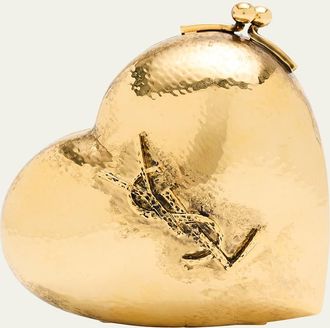 Saint Laurent Mini YSL Minaudiere in Brass