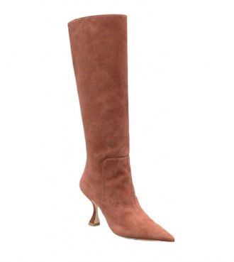 Stuart Weitzman Womens Pointed-Toe High-Heel Boots In Cappuccino