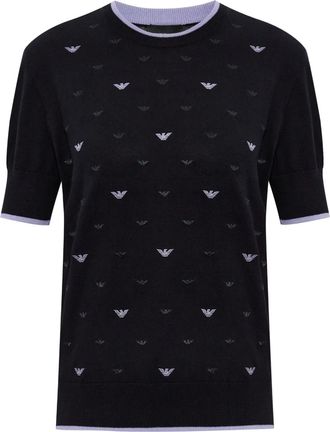 Emporio Armani Top con ricamo - Nero