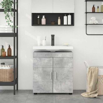 vidaXL Mobile per lavabo da bagno Grigio cemento 60 x 34 x 63 cm - Vidaxl