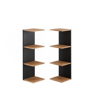 Vicco Estante De Pared Paolo, Antracita, 30 X 95 Cm Lote De 2