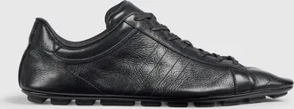 Gucci Mens Sneaker With Driver Sole, Black, Leather