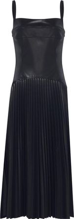 Proenza Schouler pleated dropped waist dress - women - Polyester/Polyurethane - 6 - Black