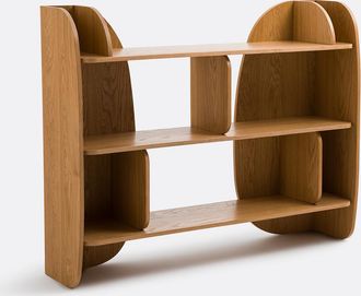 La Redoute Interieurs Lage boekenkast met 8 nissen, eikenfineer, Gorman