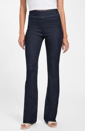 Guess High Waist Pull-On Baby Bootcut Jeans in Eltd-Dark at Nordstrom, Size Small