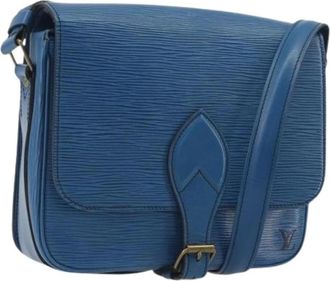 Louis Vuitton Pre-owned Cartouchiere Shoulder Bag - Dames - Vintage Schoudertas - Blauw - ONE Size - Leer - Vintage