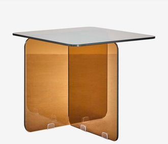 Sklum Mesa auxiliar cuadrada 50x50 cm en cristal templado Eliana SKLUM