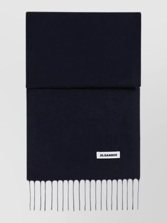 Jil Sander soft scarf featuring delicate fringed edges