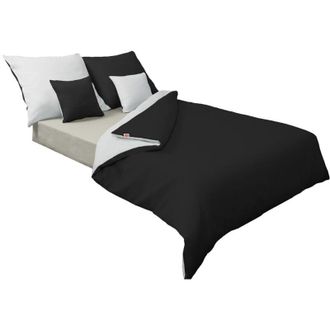 OEM Ropa De Cama Satinada Doble Cara 140x200 + 70x80 Blanco/negro Matex