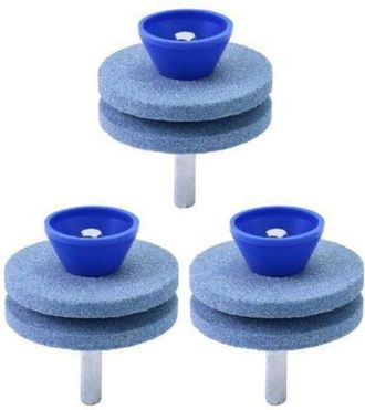 OEM Afilador De Cuchillas Para Cortac&eacute;sped De 3 Piezas, Afilador De Herramientas De Jard&iacute;n, Compatible Con Taladros El&eacute;ctricos Y Manuales, Azul