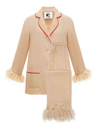 Sleeper Party detachable-feathers pajama - Neutrals