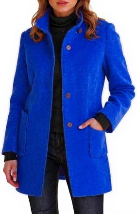 Generic Womens Wool Coat Long Sleeve Winter Soft Long Jacket Women Hip Lapel Tweed Comf Solid Buttons Trench Coat Women Royal Blue M