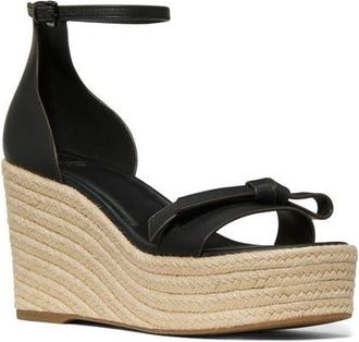 Kate Spade New York loop espadrille ankle strap platform wedge sandal in Black at Nordstrom, Size 7.5