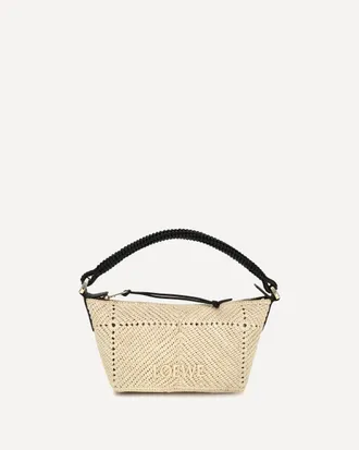 Loewe Mini Cala calf leather and raffia Top Handle Bag Female UNI