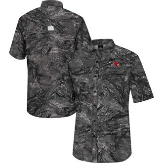 Colosseum Mens Colosseum Charcoal Louisville Cardinals Realtree Aspect Charter Full-Button Fishing Shirt at Nordstrom, Size Medium