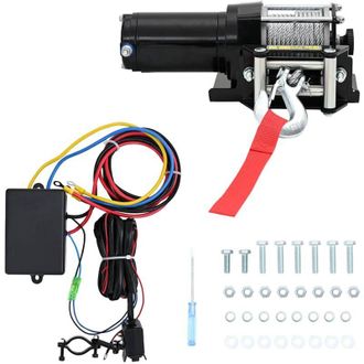 vidaXL Cabrestante El&eacute;ctrico Placa Montaje Gu&iacute;a De Rodillo 12v 1360kg Vidaxl