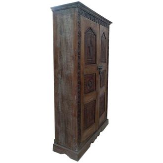 Wanderlust Deco Armario De Madera Marr&oacute;n 124x41x212hcm