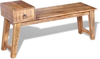 vidaXL Vidaxl - Banco Con Caj&oacute;n Madera Maciza De Mango 120x36x60 Cm
