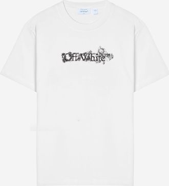 Off-white T-Shirt aus cremefarbener Baumwolle mit Logo