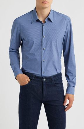 BOSS P-Liam Button-Up Shirt in Open Blue at Nordstrom, Size Xx-Large