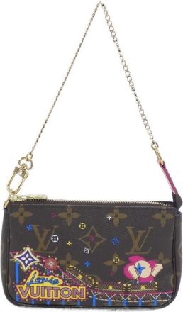 Louis Vuitton Marron Coated Canvas Pochette Pouch (Pre-Owned)