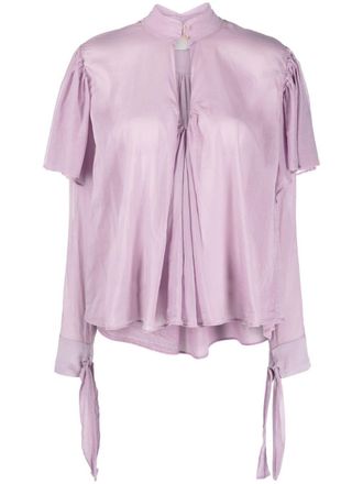 Forte_Forte ruffled draped blouse - Purple