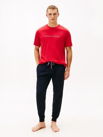 Tommy Hilfiger Mens Sueded Jersey Cotton Sleep Set - Navy - XL