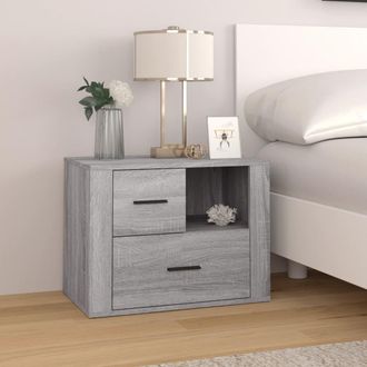 vidaXL Vidaxl - Mesita De Noche Madera Contrachapada Gris Sonoma 60x36x45 Cm