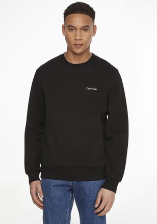 Calvin Klein Sweatshirt CALVIN KLEIN MICRO LOGO SWEATSHIRT, Herren, Gr. XXL, schwarz, Sweatware, Obermaterial: 64% Baumwolle, 36% Polyester, regular fit h&uuml;ftlang, 