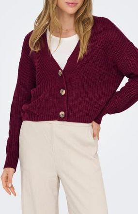 Only Carol Crop Cardigan in Cabernet at Nordstrom Rack, Size X-Large