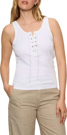 Sanctuary Go To Lace Up Tank In White